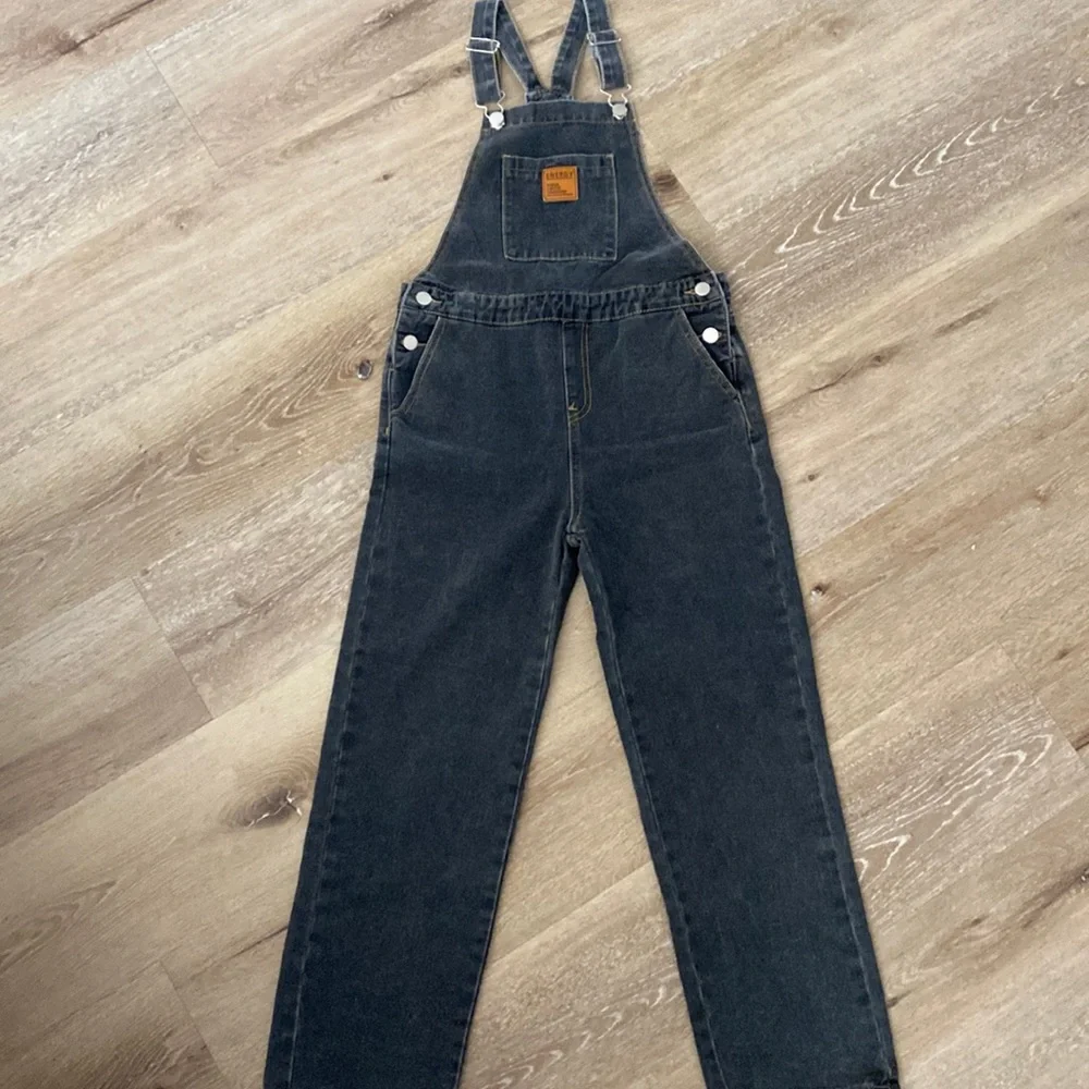Shein girls size 11 -12 black overalls . Never worn - Picture 1 of 5